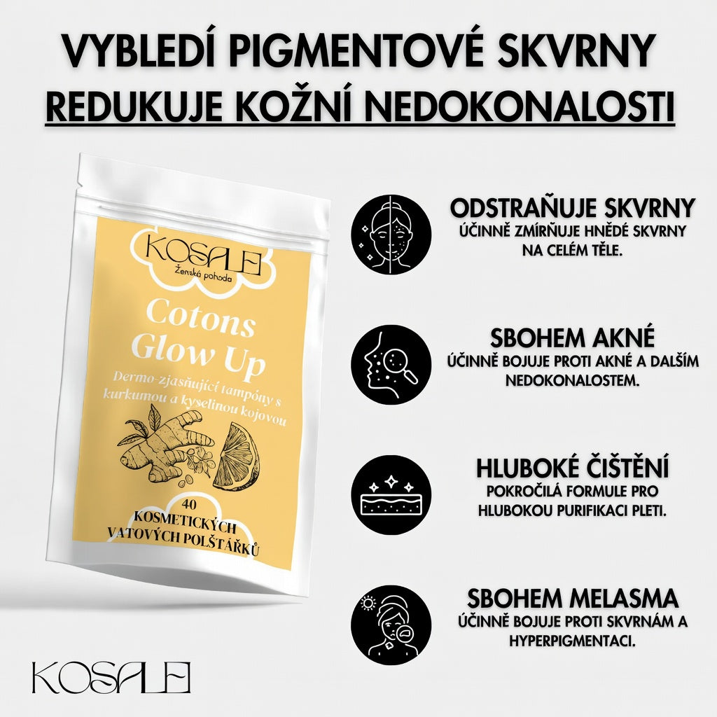 Cotons Glow Up — Proti tmavým skvrnám s Kurkumou & Kojickou kyselinou